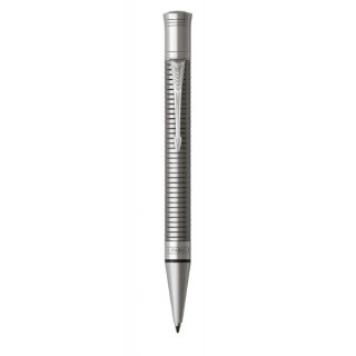Шариковая ручка Parker Duofold Prestige Centennial, Ruthenium Chiselled CT, MBlack
